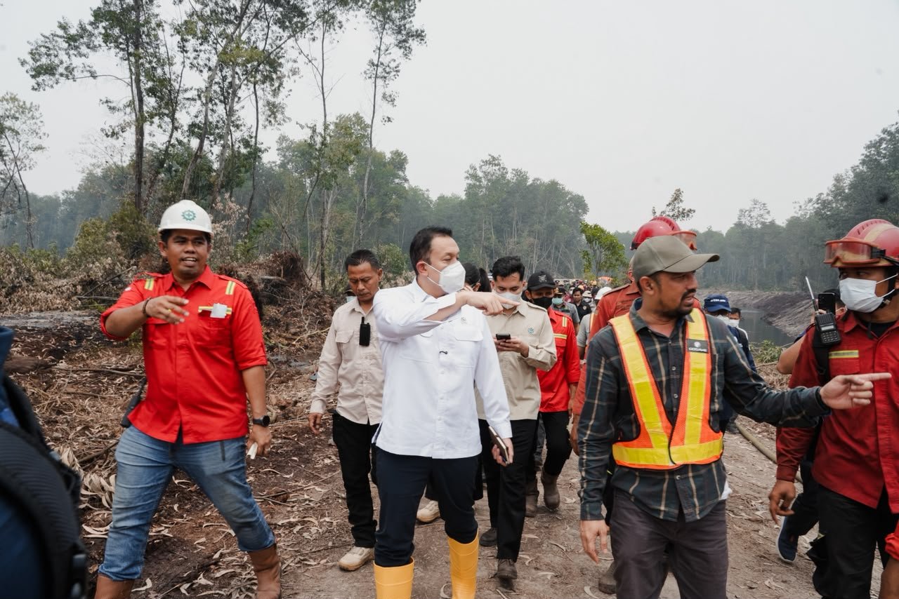 Wamen LH Tinjau Karhutla di Jambi, Temukan Praktik Baik Pemadaman Lahan Gambut